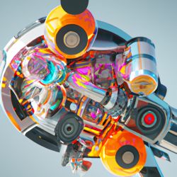 A semi robot full of wonderful and colorful details, robot parts, hard surface modeling components, vray, futurism, beauty, digital art