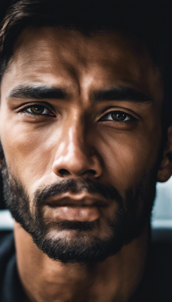 ((Low-key photography)),extreme close-up，strong contrast between light and shadow， 1man silently weeps, with a short sideburn beard,wound on the face，handsome, fit body,sitting in the bus by the window, portrait photography, high contrast, and clear skin texture,depth of field,ultra-high qualitynative,dark lighting, solo,rain, raining day, wet hair, wet clothes