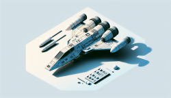 spaceship isometric, 3d, soft shadows, white background, soft lighting